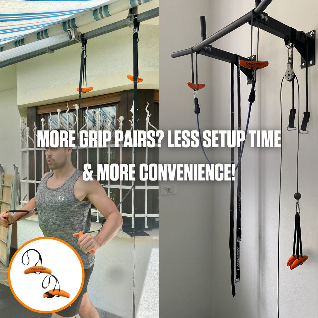 Maximize your workout efficiency with the Angles90 Grips for multi-grip options and quick setup, reducing joint stress for a convenient fitness routine!